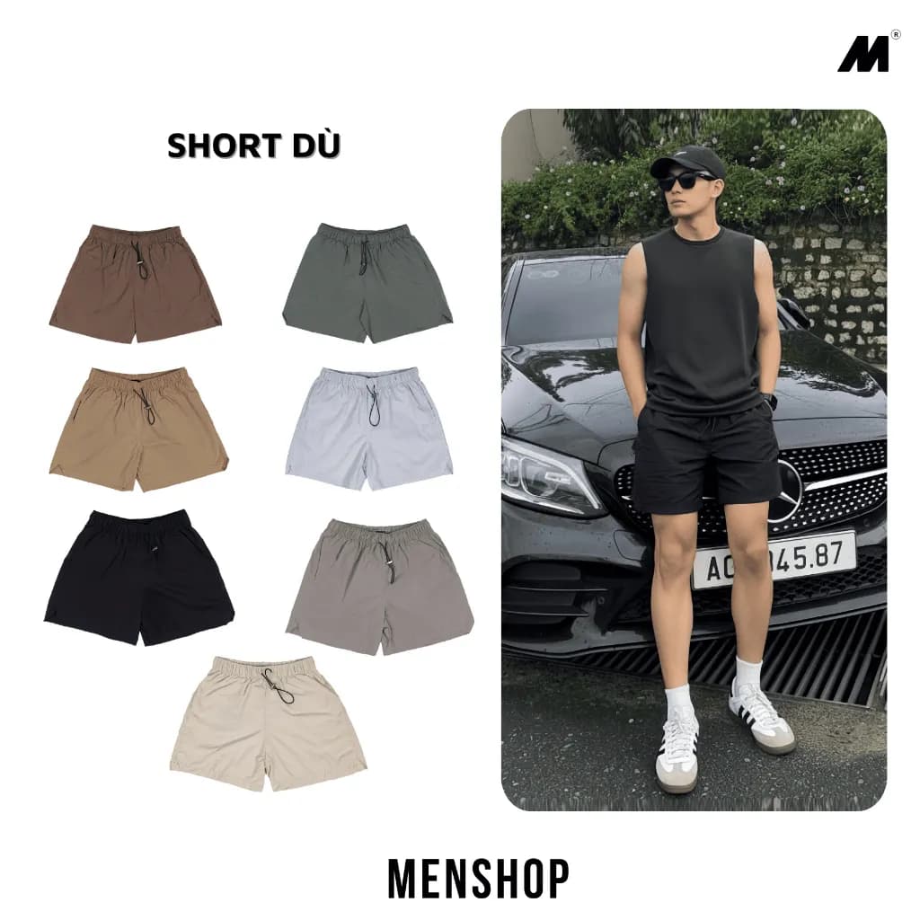 Quần short Dù nhăn Menshop