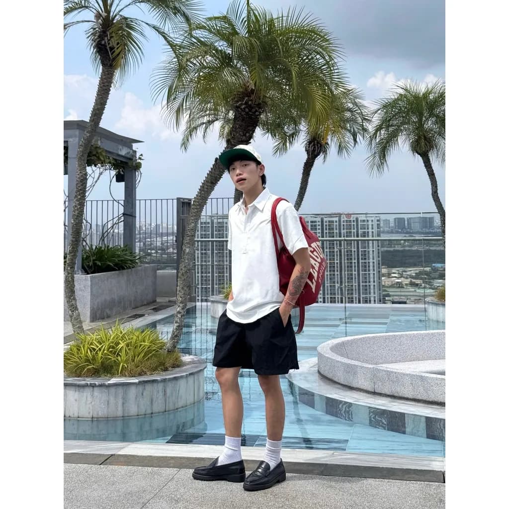 Set Đồ Bộ Nam - (Quần Short + Áo Sơ Mi Trơn Basic)