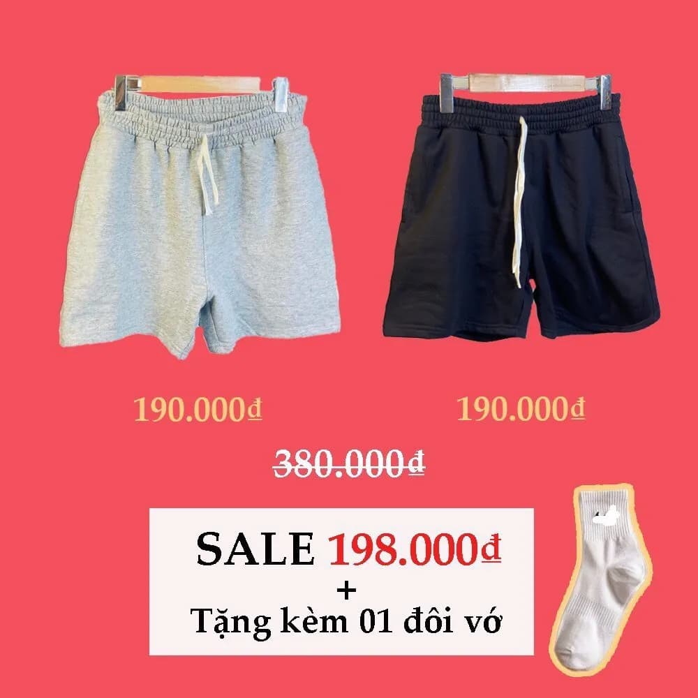 (COMBO) Quần short Trơn Basic Unisex